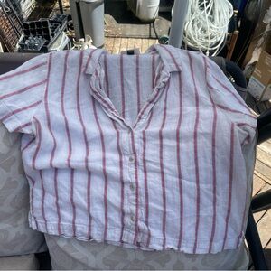Universal Thread White and Red Striped Shirt